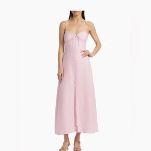 LoveShackFancy Linella Linen Sweetheart Fit & Flare Maxi Dress size 8